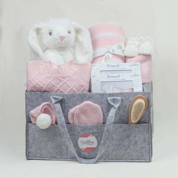 Bunny & Knitted Clothing - Girl Hamper Keepsake Basket