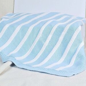 Blue and White Stripes Blanket by Ziggle
