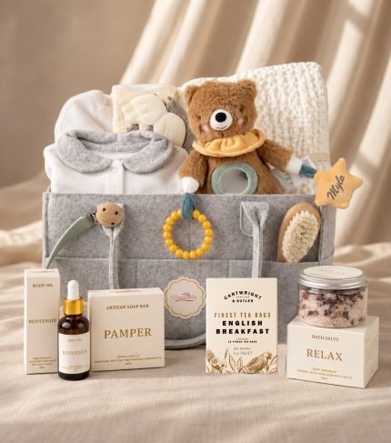 Bear Cuddles – Thoughtful New Baby & New Parents Gift Basket5